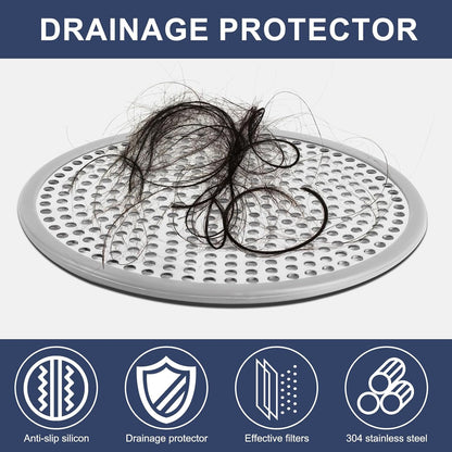 2pcs Heavy Duty Stainless Steel Slop Basket Filter Trap, 2.75" Top / 1" Mesh Metal Sink Strainer Shower Drain Hair Catcher for Kitchen Bathroom Bathtub Wash Basin Floor Balcony Drain Hole, Utility