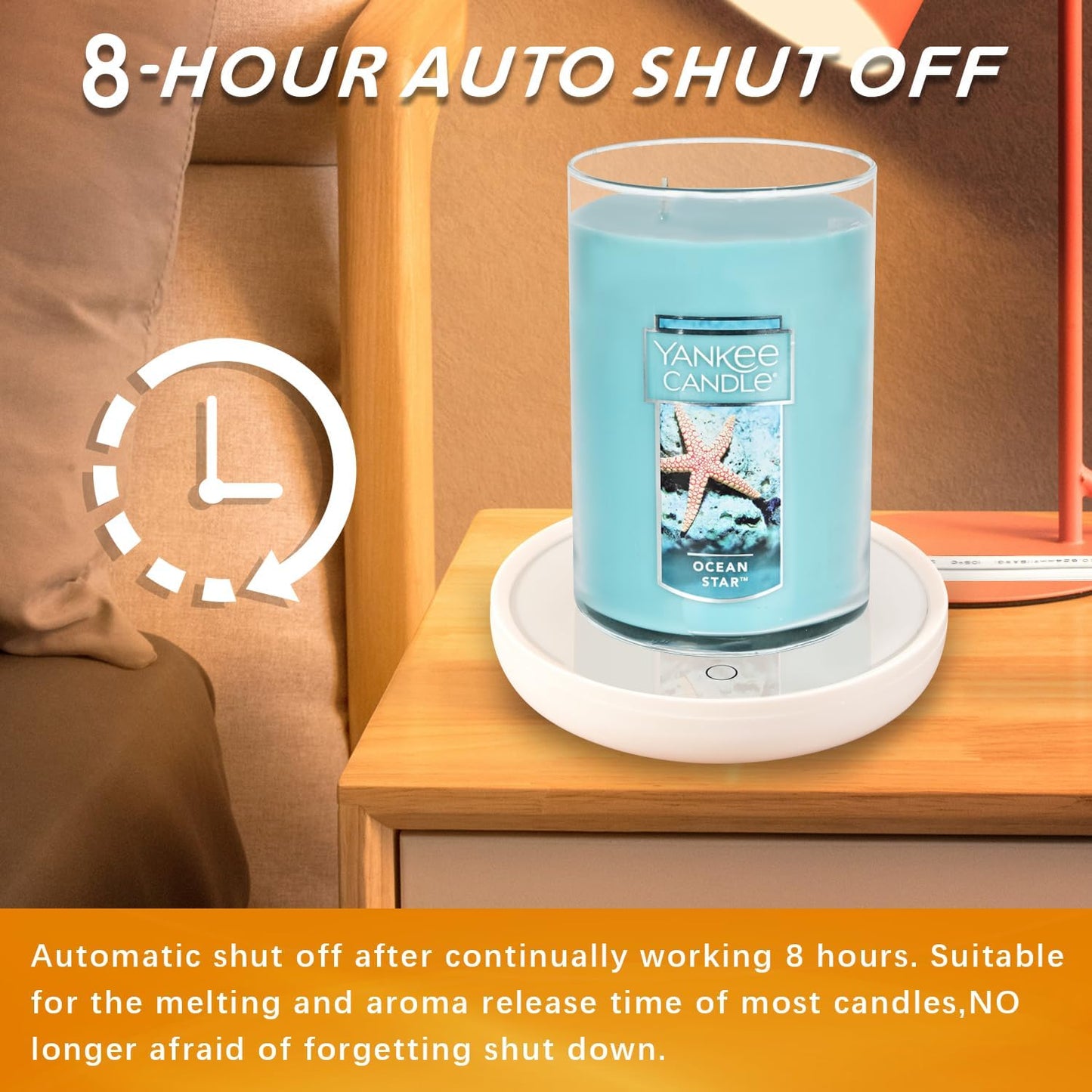 ASAWASA 2PCS Smart Candle Warmer for Large Jar, Coffee Mug Warmers, with Gravity Switch Auto Shut-On/Off, Safely and evenly Release The Aroma, Keep The Drink Warmth, Best Ideals Valentines Day Gifts