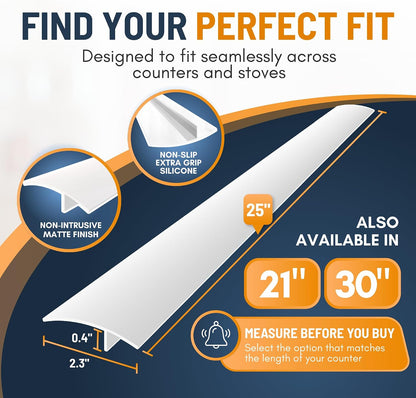 Linda’s Essentials Silicone Stove Gap Covers (2 Pack), Heat Resistant Oven Gap Filler Seals Spaces Between Stovetop and Counter, Easy to Clean Stove Side Guard (25 Inches, Clear)