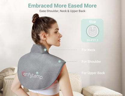 Comfytemp Red Light Therapy for Neck Shoulder, 162 LEDs, 660nm & 850nm | Wearable Infrared Light Therapy Pad for Body Back, Flexible Near Light Therapy Wrap, Home Office Use, Corded