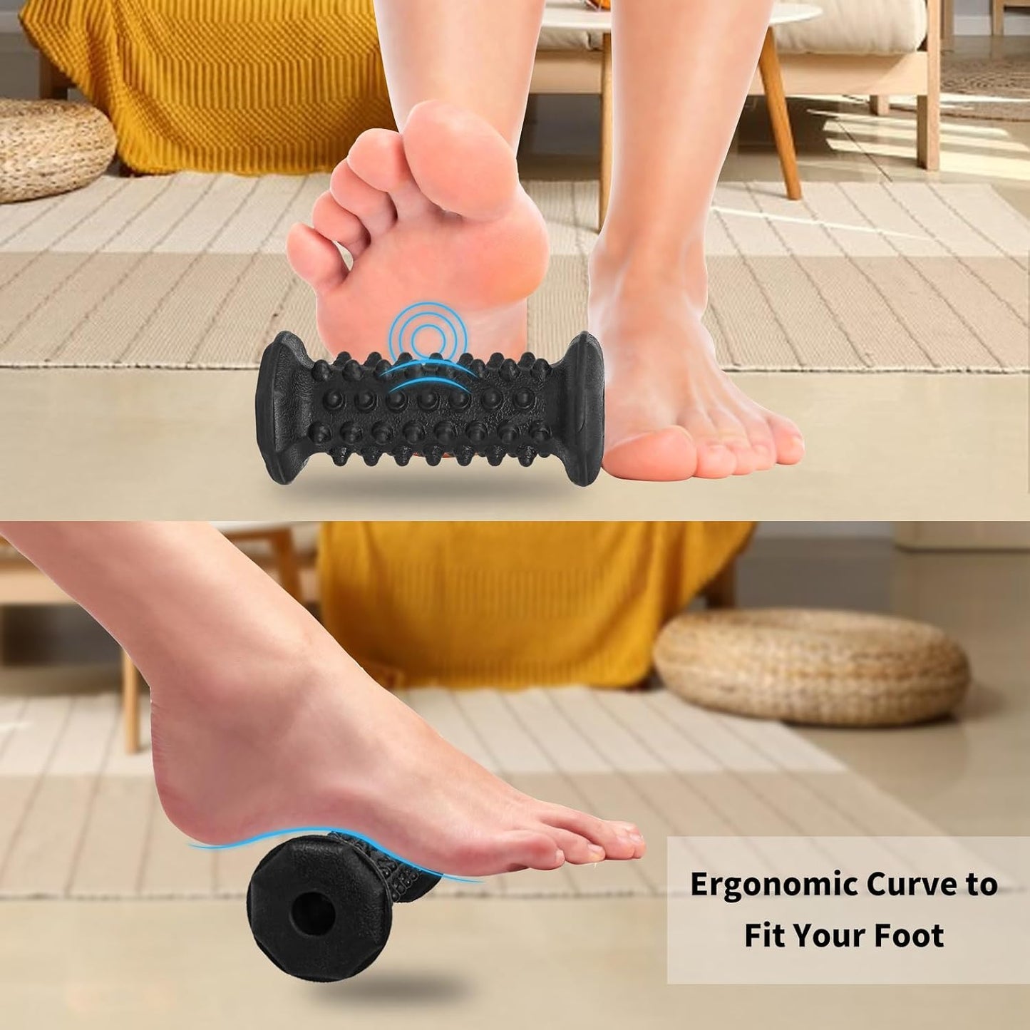 Foot Massager Roller Set for Plantar Fasciitis, Arch and Heel Pain Relief | Includes Foot Roller, lacrosse and spiky massage balls for deep tissue trigger point muscle therapy and neuropathy relief