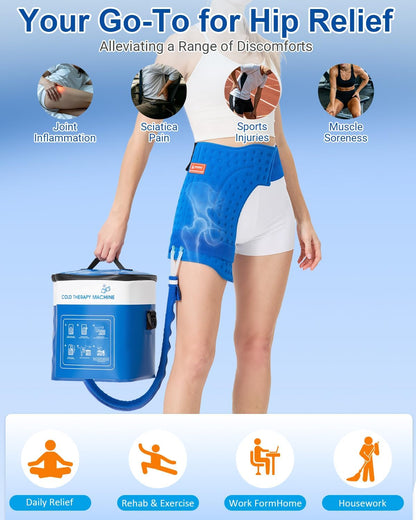 JOBYNA Leakproof Cold Therapy Knee Pad – Compatible Exclusively Ice Therapy Machine, Continuous Circulating Ice Knee Wrap for Post-Surgery Recovery, ACL, Meniscus Tear – No Gel Replacement Pad
