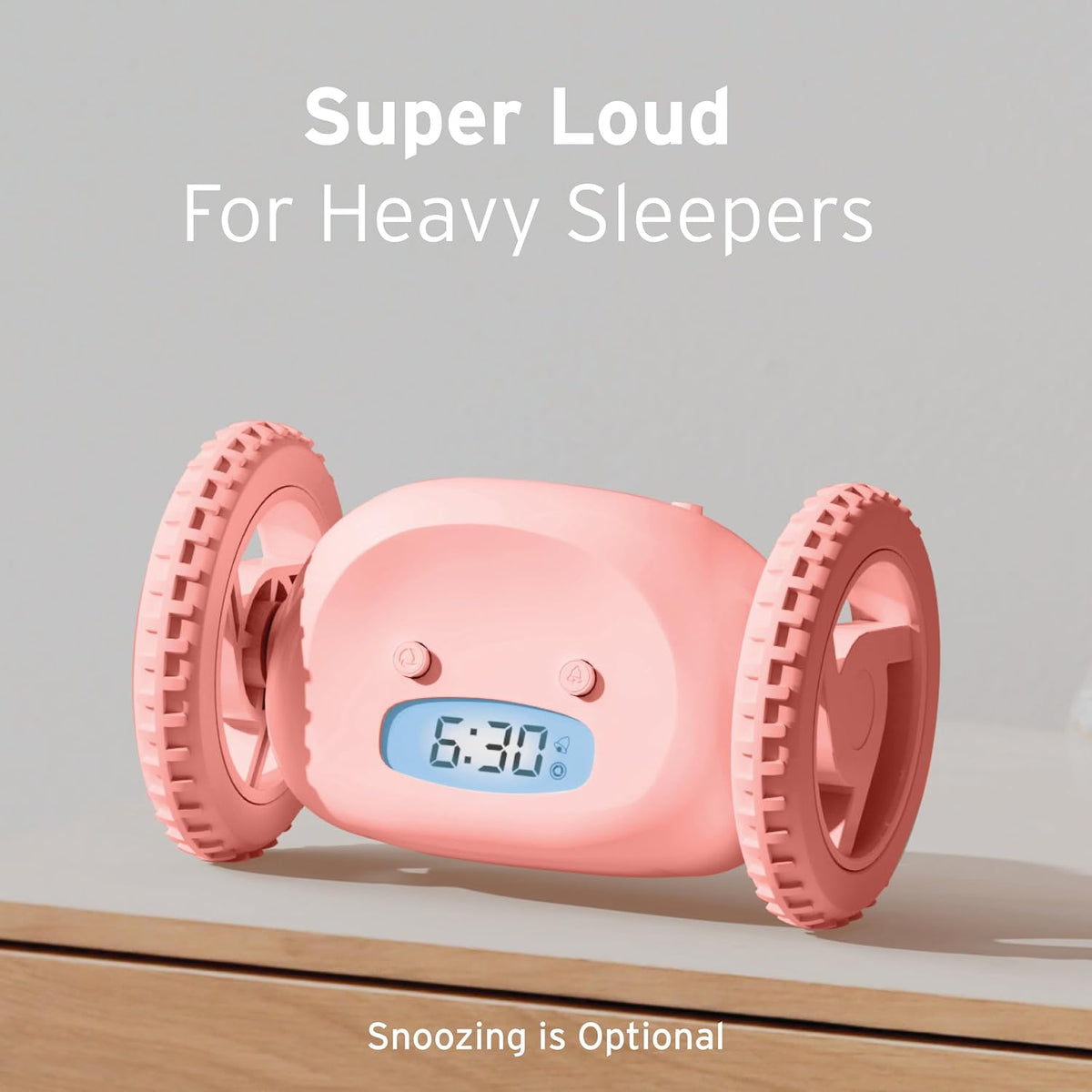 CLOCKY Alarm Clock on Wheels – Loud Rolling Alarm Clock for Heavy Sleepers