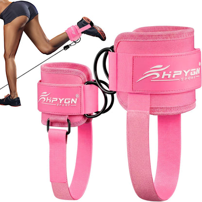 HPYGN Ankle Strap for Cable Machine, Padded Ankle Straps for Cable Machine Kickbacks, Glute Workouts, Leg Extensions, Curls, Booty Hip Abductors Exercise, Adjustable Comfort Ankle Cuff for Gym