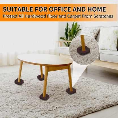 12 PCS Felt Furniture Coasters Caster Cups for Hardwood Floors, Felt Bottom Furniture Pads, Bed Office Chair Fridge Furniture Wheel Stopper to Prevent Sliding and Scratches (Black, L: 2.6" * W:1.8")