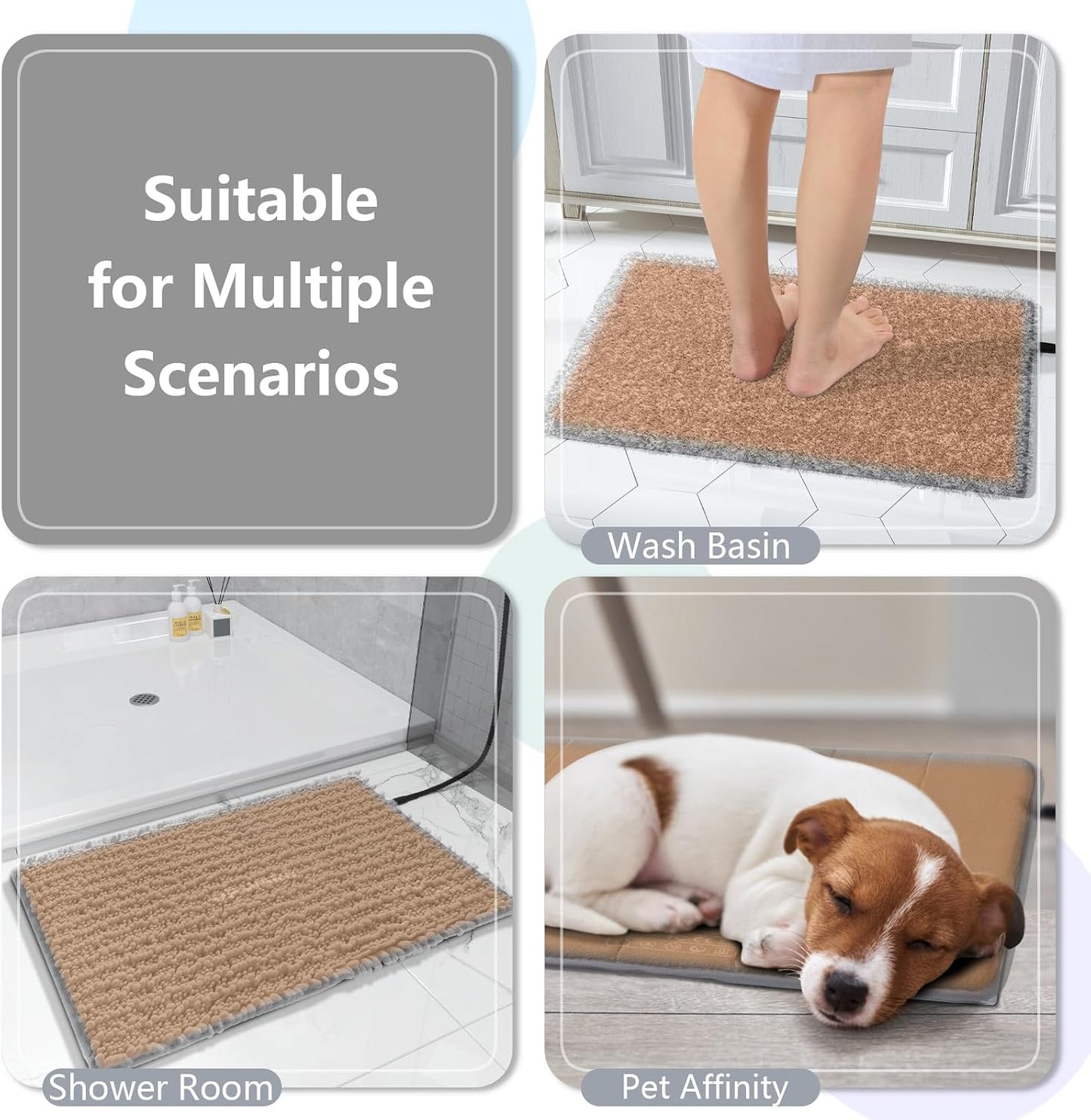 Yimobra Heating Pad for Bathroom Rugs, with Memory Function, Adjustable Temperature (32-146℉) and Time (1-24h),Keep Dry Bathroom Bath Mat in Winter Every Day, Waterproof, 25"x17.5"