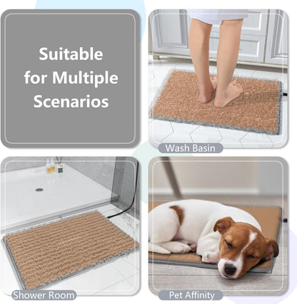 Yimobra Heating Pad for Bathroom Rugs, with Memory Function, Adjustable Temperature (32-146℉) and Time (1-24h),Keep Dry Bathroom Bath Mat in Winter Every Day, Waterproof, 25"x17.5"