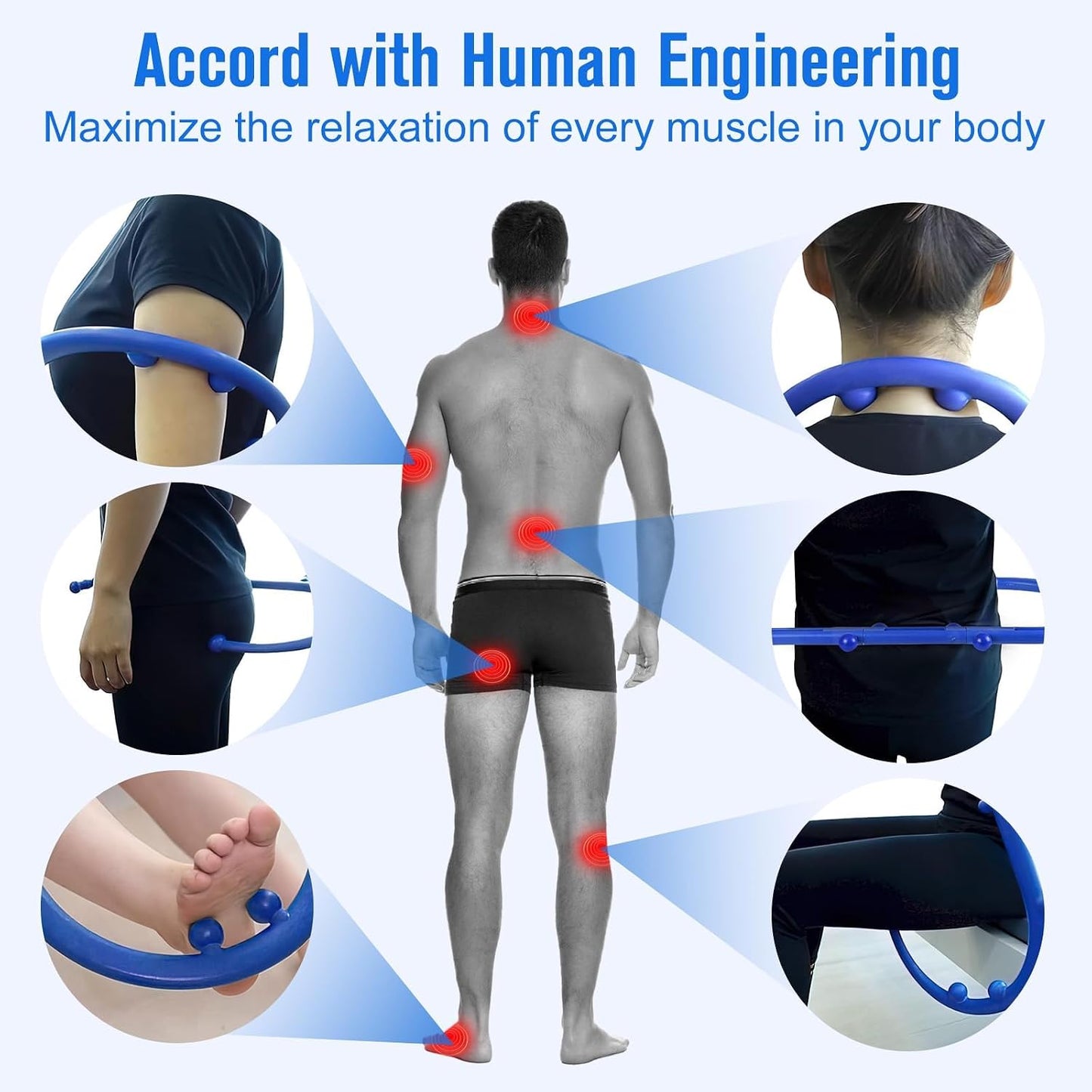 Trigger Point Massage Tool, Manual Back & Neck Massager Stick | Manual back massagers for neck & shoulder massage. Precision s-hook release tool provides deep tissue muscle knot pain relief