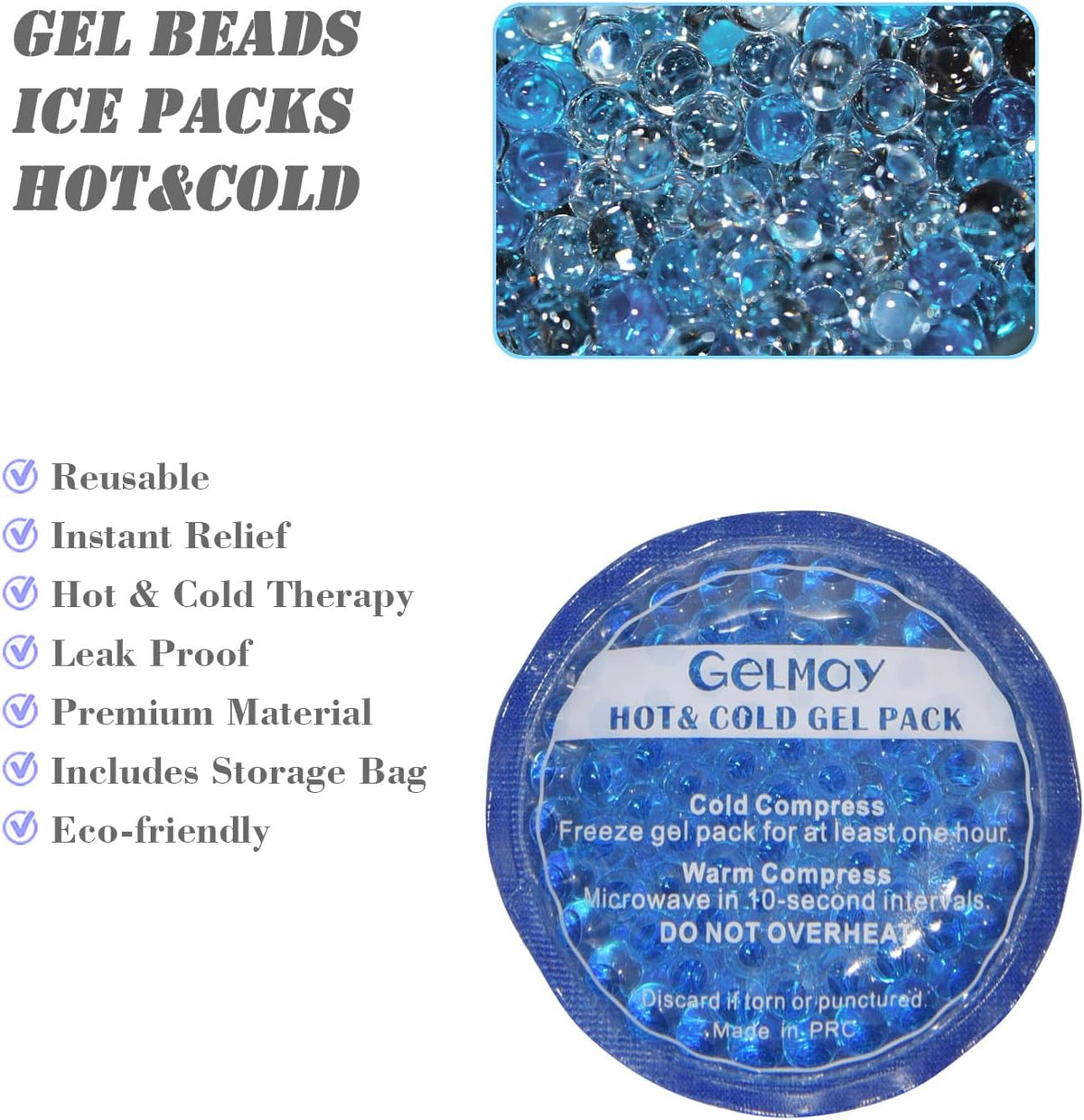 Ice Eye Patches for Puffy Eyes, Cooling Medical Eye Patch Pad Gel Pack Cover Eyepatch Cold Hot Therapy Eye Bags Dark Circles After Surgery Adult Kid