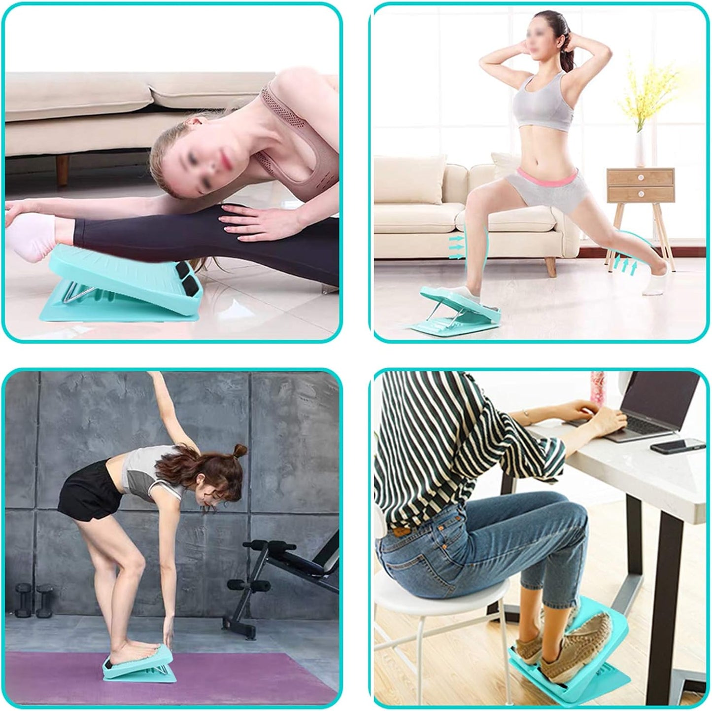 Slant Board, Calf Stretcher Ankle and Foot Incline Board for Stretching Tight Calves or Plantar Fasciitis Adjustable 4 Level (330 lb Capacity), Strength Training Equipment Leg Machines | Stretching Tight Calves or Plantar Fasciitis, Adjustable 4 Level,