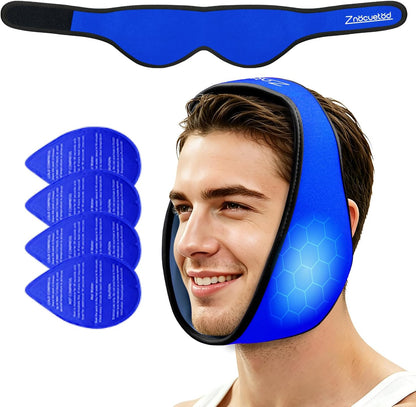 ZNÖCUETÖD 4 Packs Small Gel Ice Packs for Injuries Reusable Compatible with Wisdom Teeth Ice Pack Head Jaw Face Wrap Oral Dental Surgery Recovery