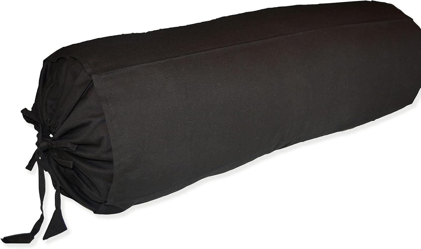 Saffron HANDICRAFTS Cotton 240TC - Bolster Cover Full Round Removable Cover for Neck Roll, Leg Rest,Yoga Practice, Meditation, Bed Sofa Couch (Teal Blue, 8"x24"(20 cm x 60 cm))