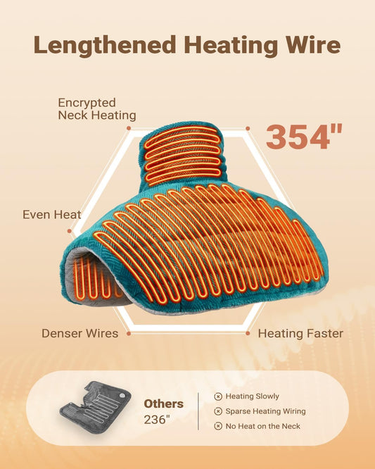 iDOO Graphene-Infused Heating Pad for Neck, Shoulders & Back | Weighted Design for Snug-Fit, FSA Eligible Items Only List, Birthday Gift for Women, Men, Mum, Dad & Elderly