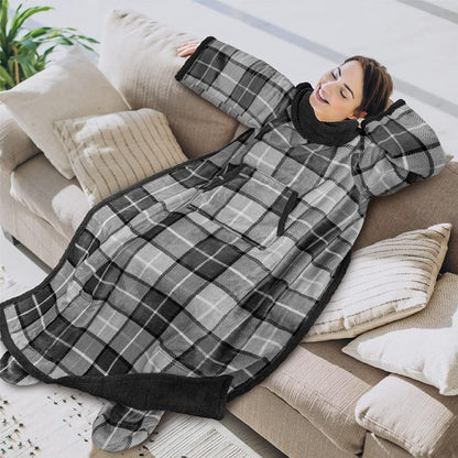 PAVILIA Fleece Blanket with Sleeves, Foot Pockets for Women Men Adults, Plush Wearable Blanket Throw Wrap, Warm Snuggle Blanket Robe, Cozy Gift Ideas Wife Mom, Dark Purple