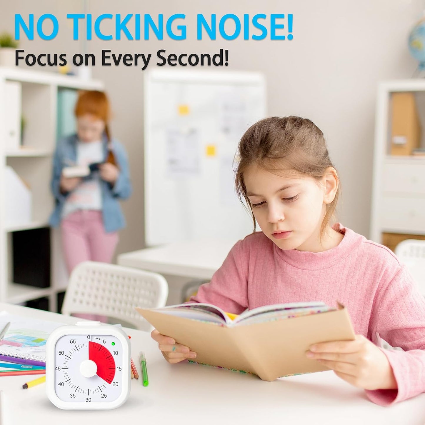 Visual Timer for Kids 60 Minute Countdown Timer Rainbow Disk Desk Timer Clock for Classroom Study Office Kitchen with Silent Operation (Purple)