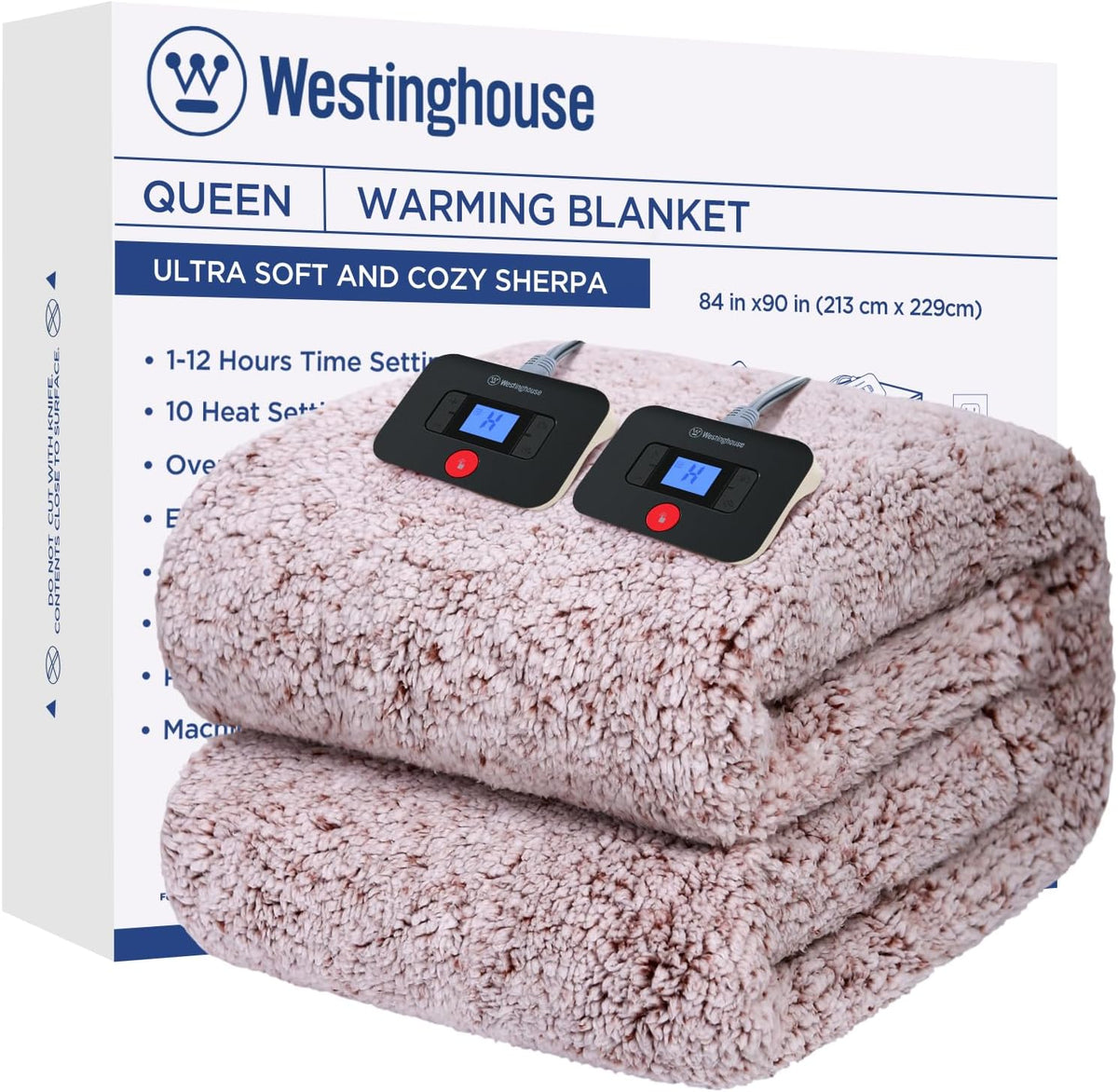 Westinghouse Electric Blanket Heated Throw, 6 Heat Settings, Grey