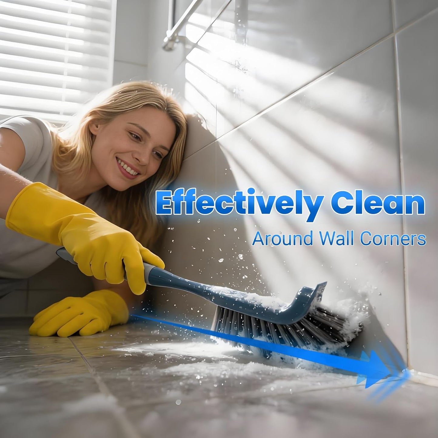 3 Pack Hard Bristle Scrub Brush Set, Cleaning Brush Designed for Cleaning Shower, Bathroom Faucets, Tile Grout, Sink Edges, Around Toilets, and Hard to Reach Corners and Crevices