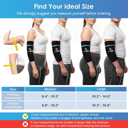 ComfiTECH Dual-Gel Elbow Ice Pack Wrap for Arm with 30-Min Cooling, L