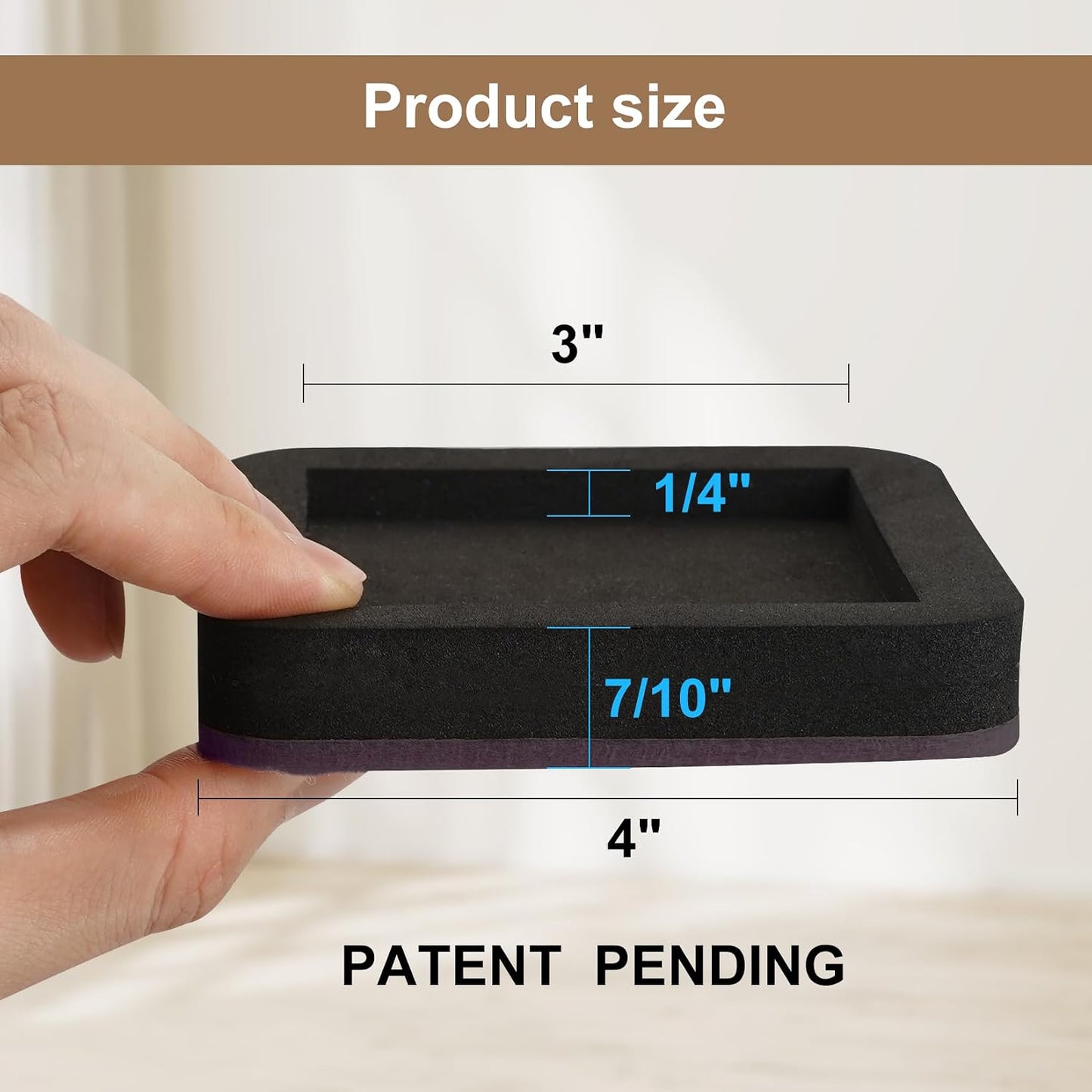 Upgraded Felt Furniture Sliders for Hardwood Floors - 8 PCS 4" | Patented Groove Design, Furniture Movers Sliders, Easily and Safely Move Any Item, Floor Protection