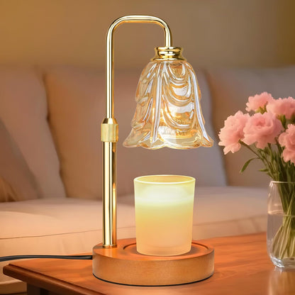 XJZJY Pink Flower Candle Warmer Lamp with Timer, Birthday Gifts for Women