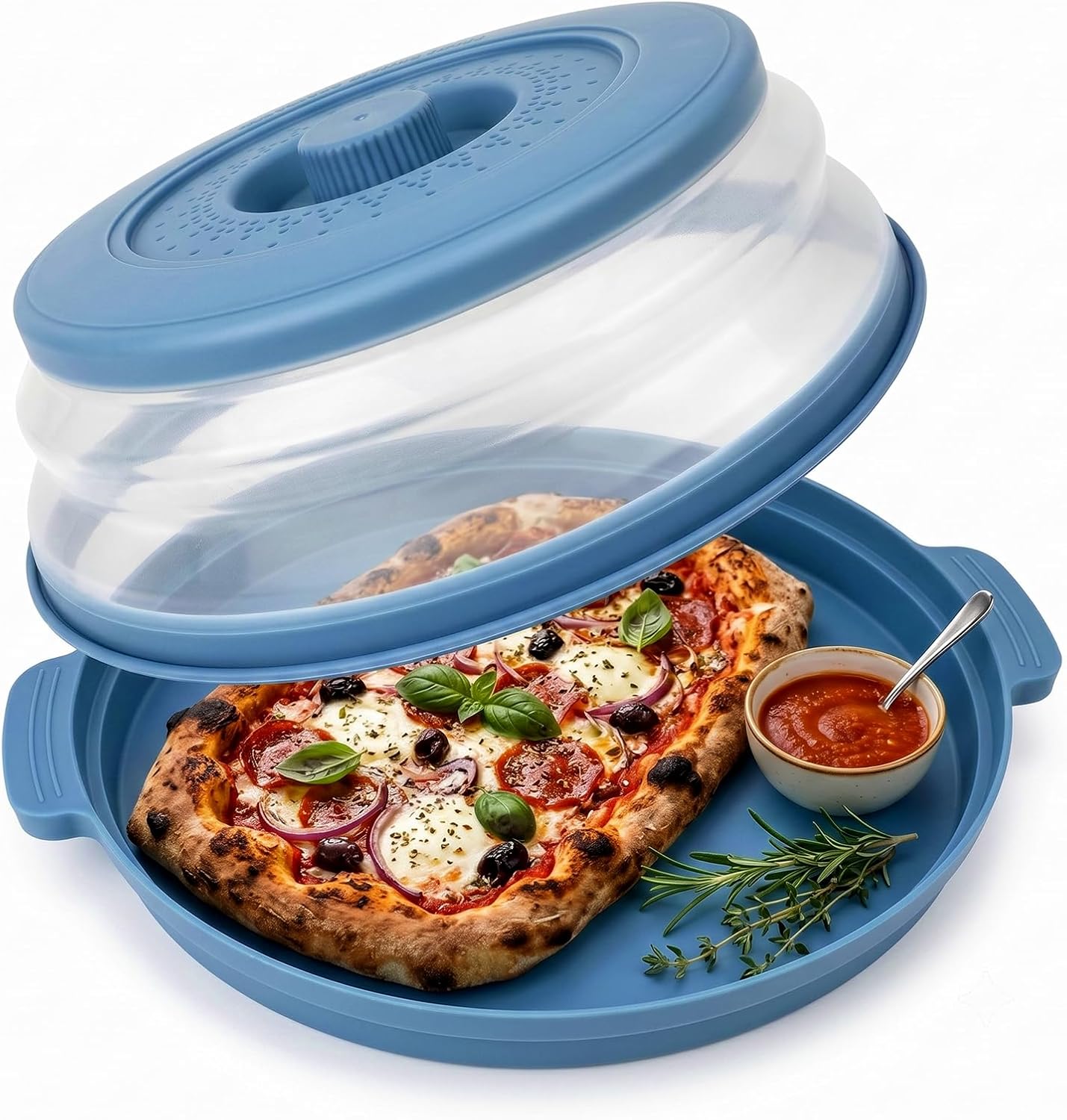 10 Inch Microwave Splatter Cover Vented for Food, Collapsible Splatter Guard with Handle, Anti-Splatter Plate Lid for Kitchen Fruit Vegetables, Dishwasher-Safe Easy Clean (black)