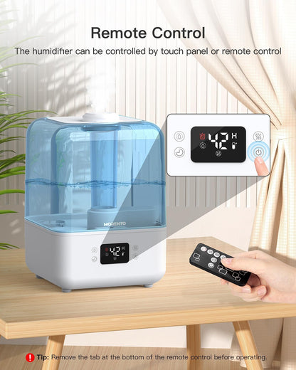 MORENTO 4.5L Top Fill Cool Mist Humidifier for Bedroom, Large Room, Home with 360 Nozzle, Auto Shut-Off, Humidity Setting, 50Hrs Runtime, Night Light, White