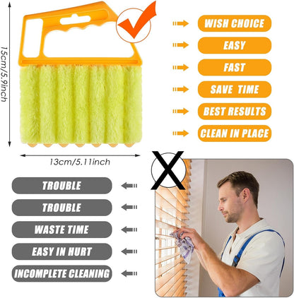 Geiserailie 2 Pcs Window Venetian Blind Cleaner Duster Tool Washable 7 Fingers Dusting Cleaner and Air Vent Shutter Brush Blinds Air Conditioner Fan Duster Dirt Housekeeping Tool (2 Color)
