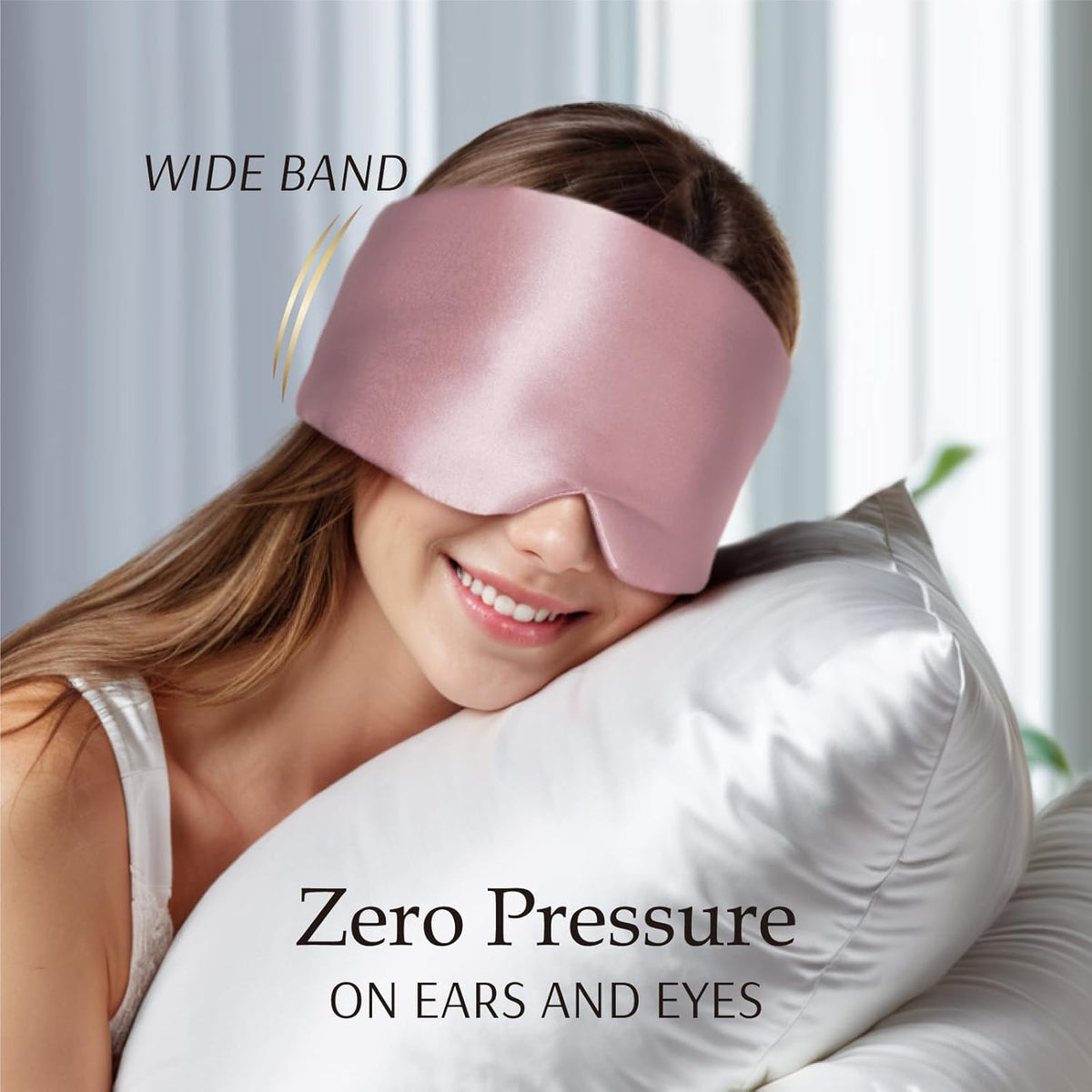 Zenssia 100% Mulberry Silk Sleep Mask Eye Mask for Men and Women, Light Plum