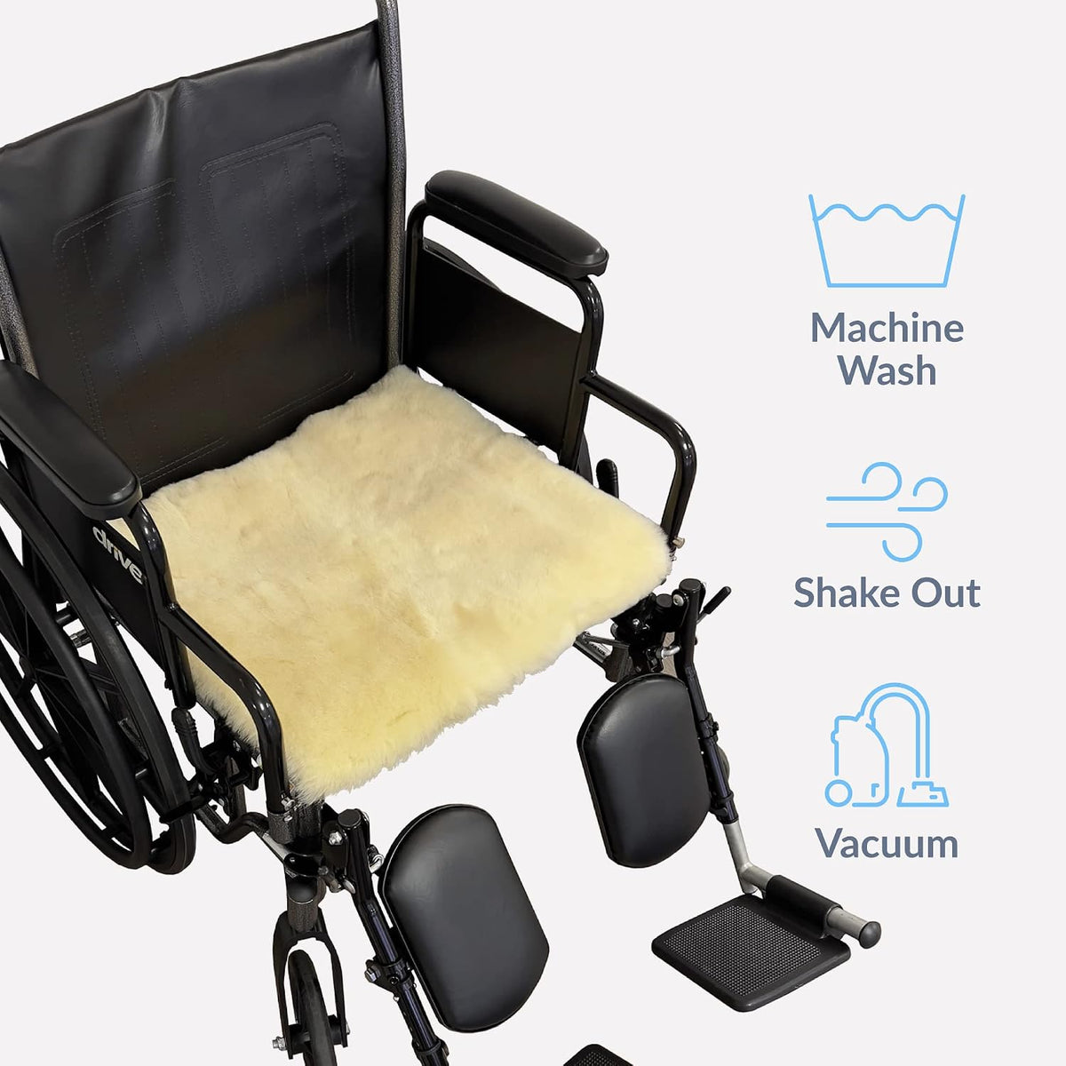 Sheepskin Ranch Wheelchair Armrest Pads – Genuine Sheepskin Armrest Cushions for Wheelchairs & Office Chairs, Pressure Relief Support Pads for Seniors, Adults & Disabled Users - Made in the USA