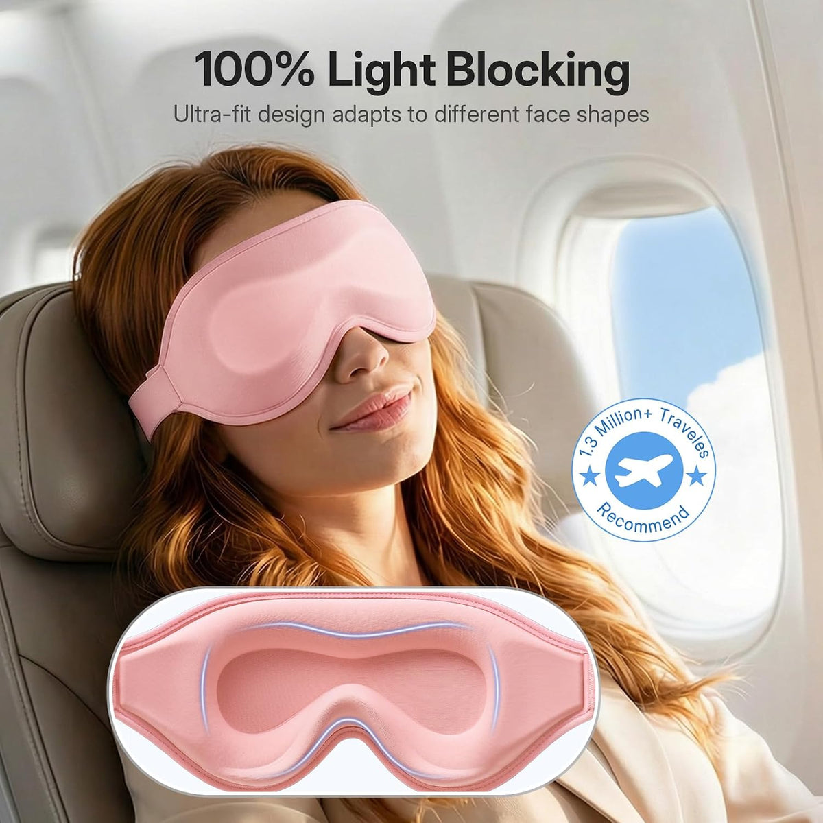 LitBear Sleep Mask for Lash Extension, Blackout Sleeping Mask for Women Men
