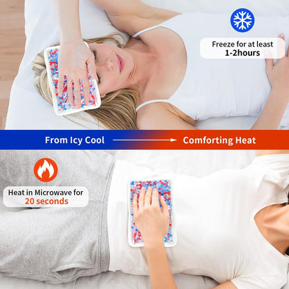 Gel Ice Packs for Injuries Reusable 2 Packs Hot Cold Gel Wrap with Strap