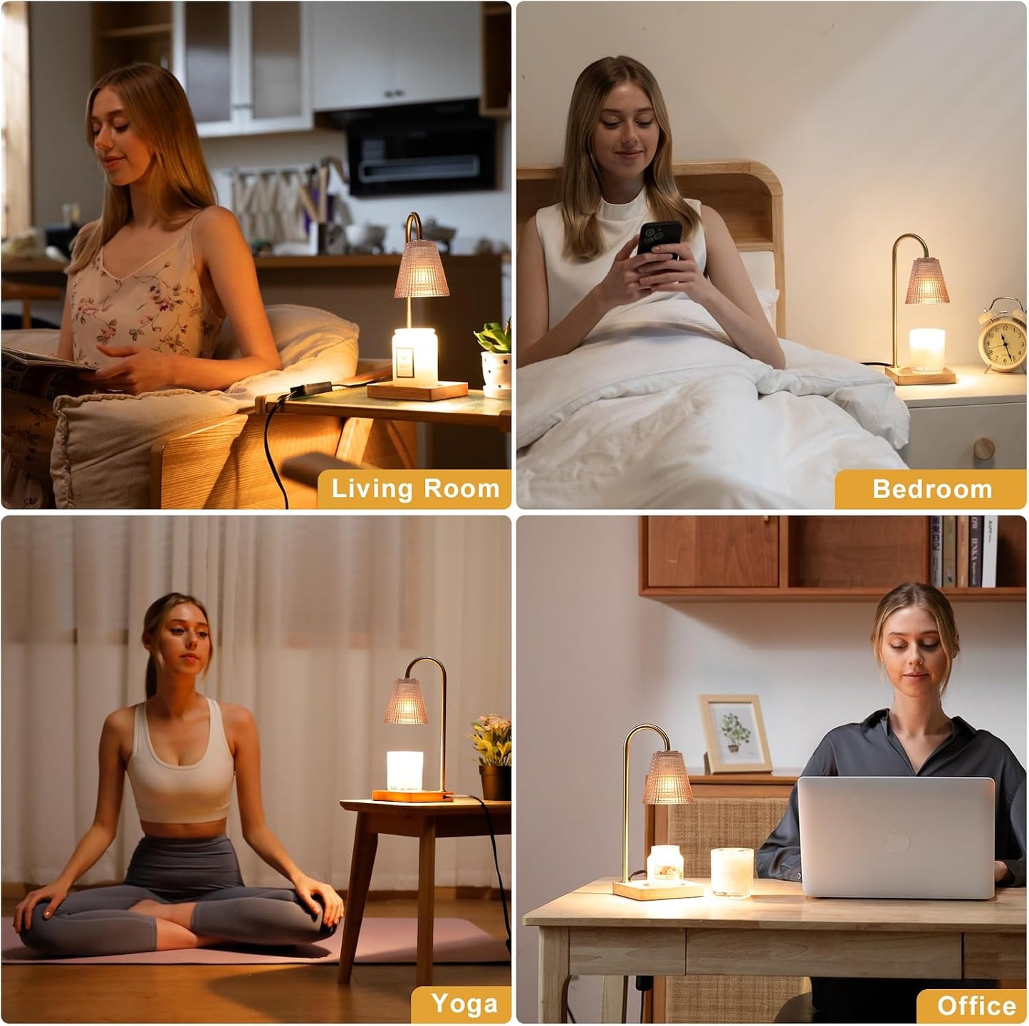 Hong-in Candle Warmer Lamp with Timer, House Warming Gifts New Home Decor | Dimmable & Adjustable Height, Electric Wax Warmer for Scented Wax Jar Candles,Gifts for Women Mom Sister