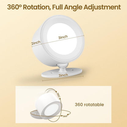 LED Wall Mounted Lamps, 3CCT Battery Operated Wall Lights, Wood-2 Pack | Rechargeable & Dimmable Wall Lights, Cordless Wall Sconces for Picture Bedside Bedroom Reading