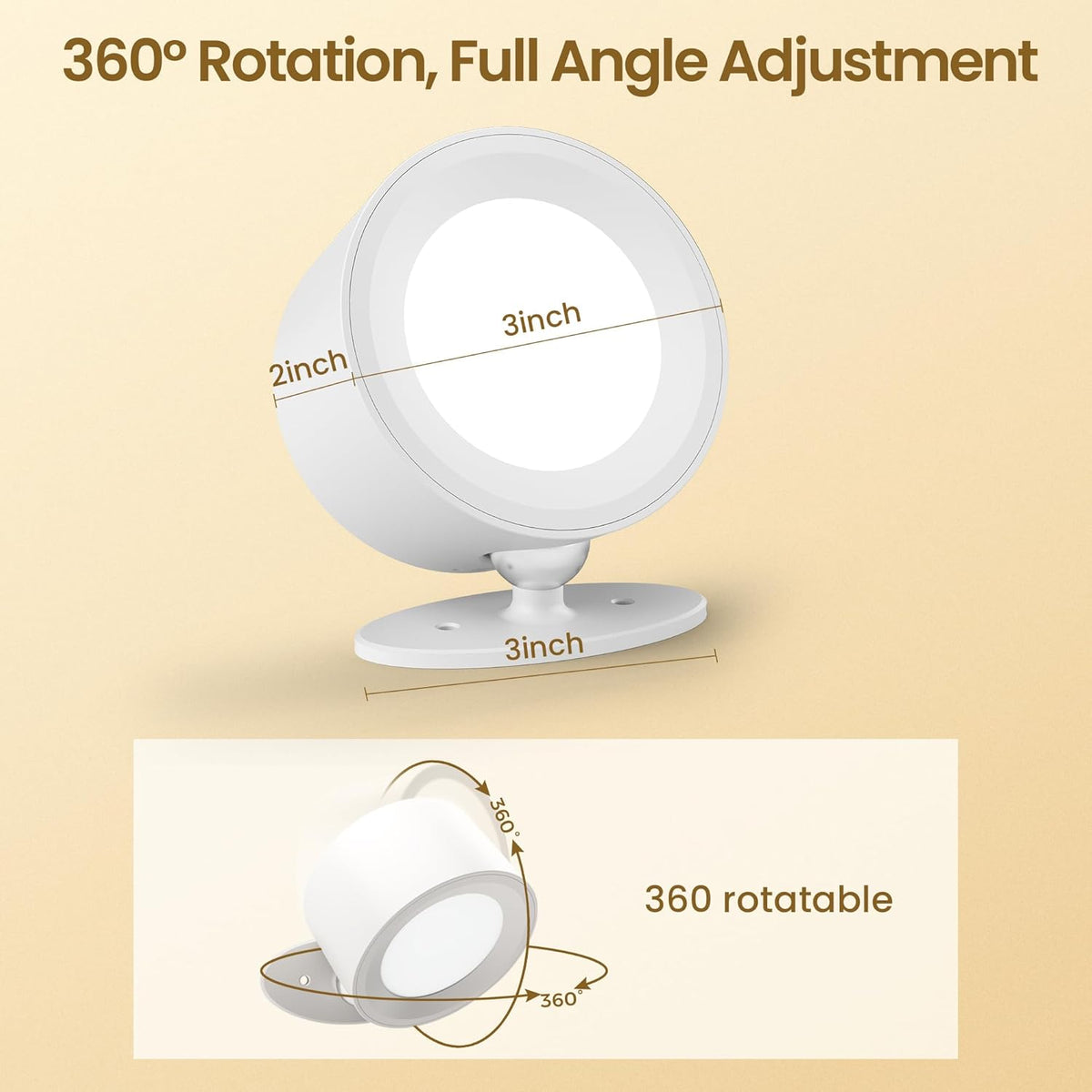 Wall Mounted Lamp, Battery Operated Wall Lights, Wood