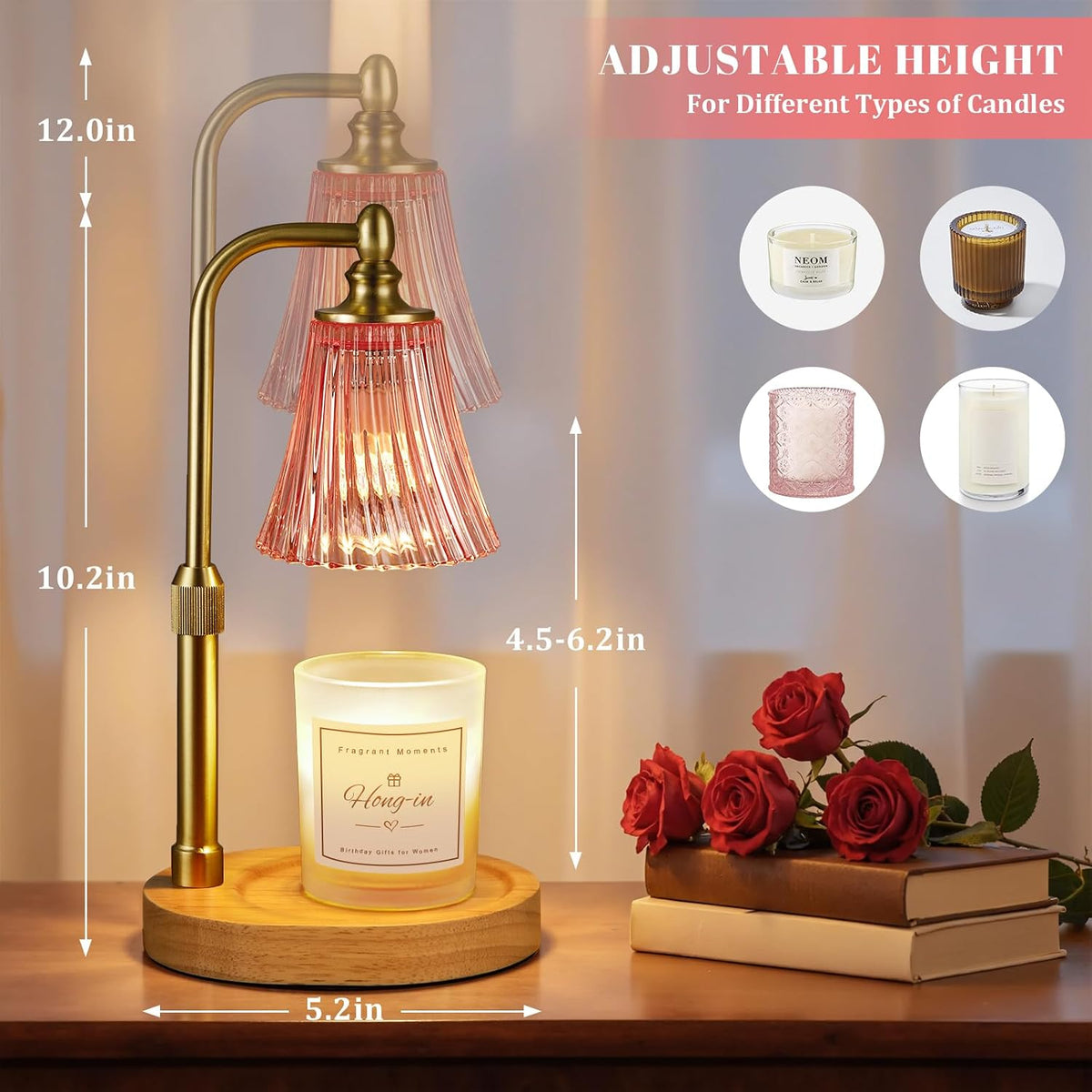 Hong-in Candle Warmer Lamp with Timer,Birthday Gifts for Women Mom Sister