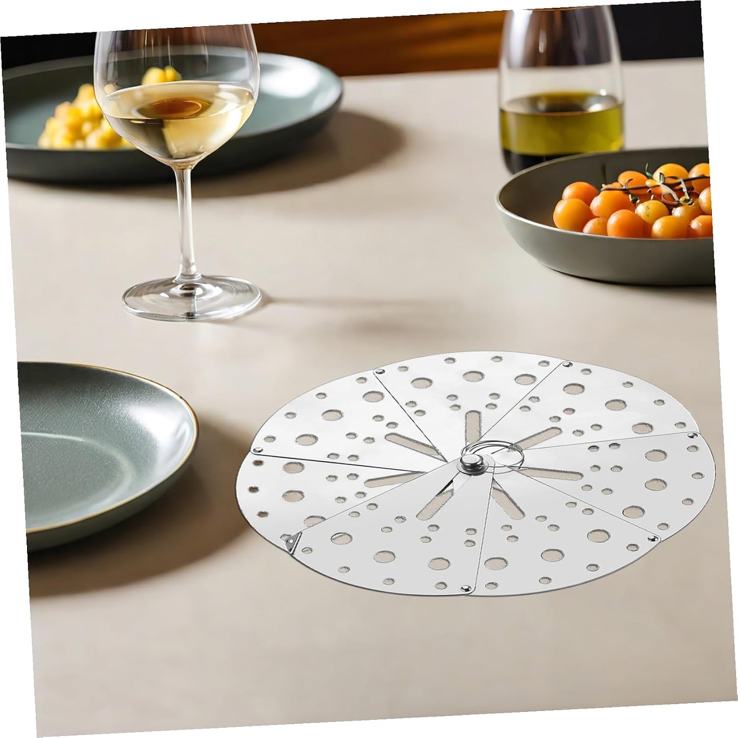 Adjustable Stainless Steel Kitchen Anti-Spill Cover with Strainer Lid, Household Spill Stopper for Pots and Pans, Multipurpose Anti-Overflow Lid for Cooking