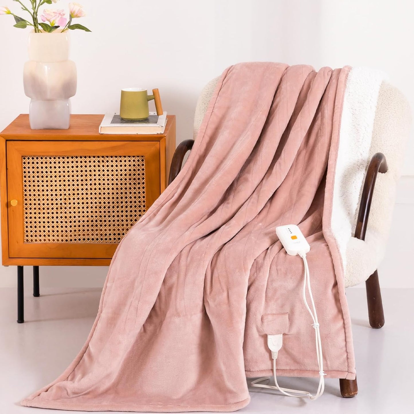 Templewet Heated Blanket Throw 50" x 60",Cute Electric Blanket,Racoon | Timer Settings,Auto Off,Soft Sherpa Heated Throw Blanket,Machine Washable,Fast Heating for Sofa Bed Office Use,Gifts for Mom