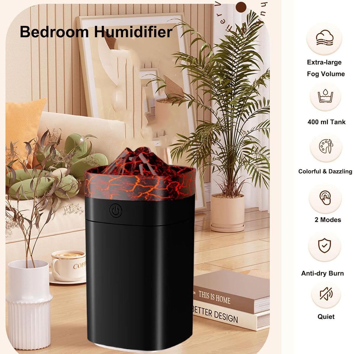 300ml Cool Mist 7 Colorful Lights Humidifier, 10-20 Hour Runtime for Plants