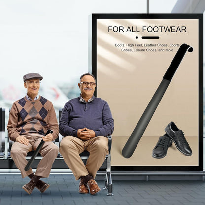 16.5 Inch Long Handle Shoe Horn for Seniors Men Women Kids, Metal Shoe Horns for Boots
