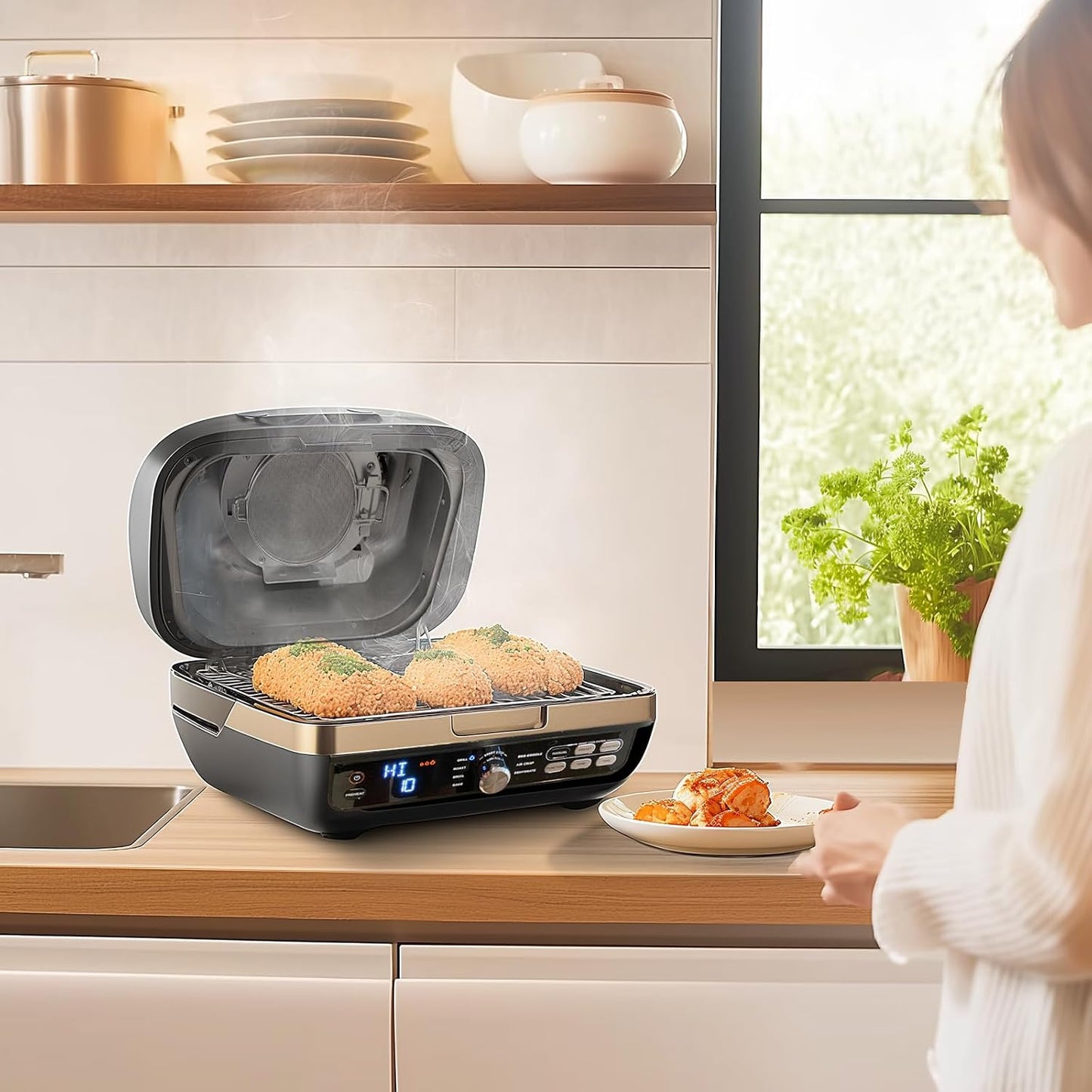 2 Packs Splatter Shield for Ninja IG651 IG600 IG601 Foodi Air Fryer Grill | For ninja ig651 foodi smart xl pro grease shield accessories, stainless steel mesh splash guard, heat resistant, easy clean