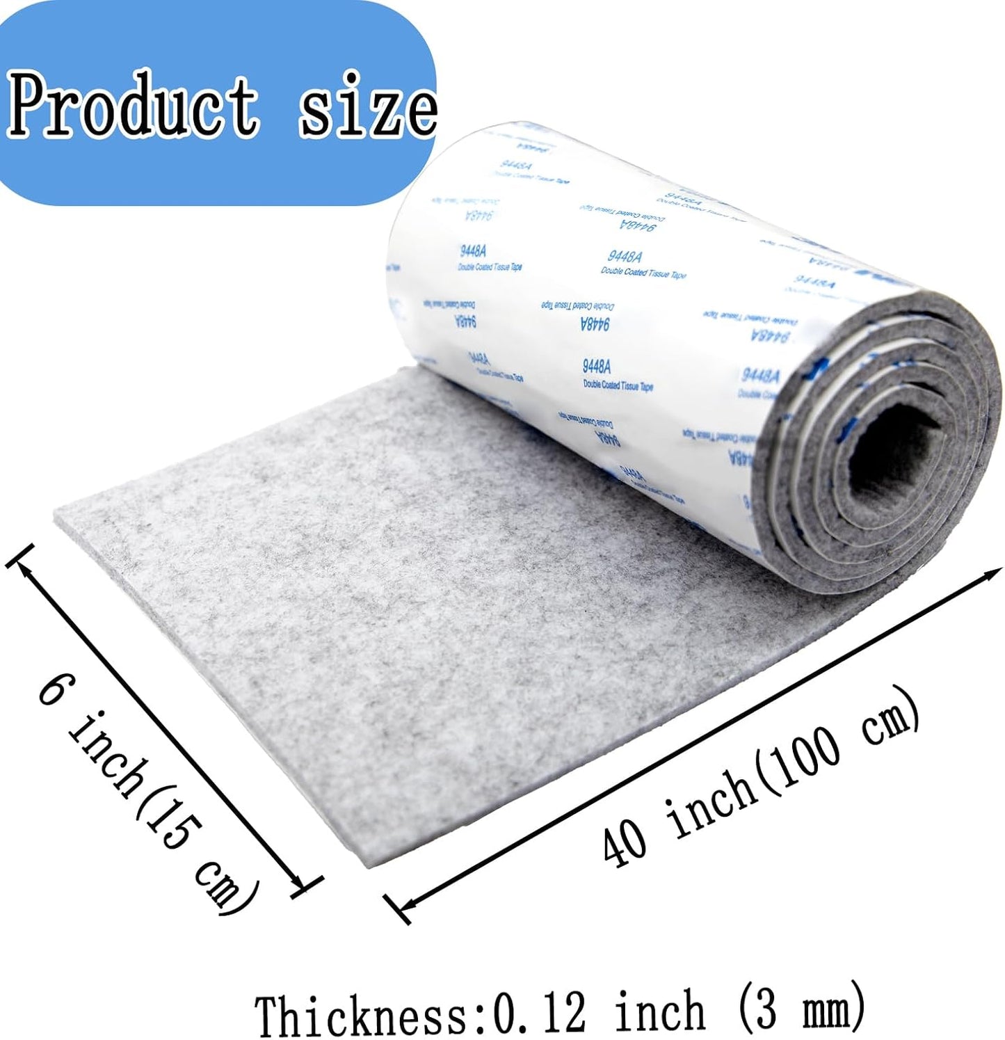 Cuttable Felt Furniture Pads with Sticky Backing,40x4 inch Self Adhesive Felt Sheets,Heavy Duty Felts Strip Roll Felts Tape Protect Hardwood Floors No Scratches No Noise