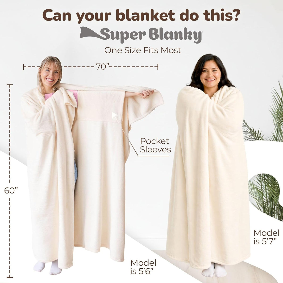 Super Blanky Wearable Blankets for Women & Men, Dorm Room Essentials, Gift for Her, Gifts for Women, Wife Birthday Gift Ideas