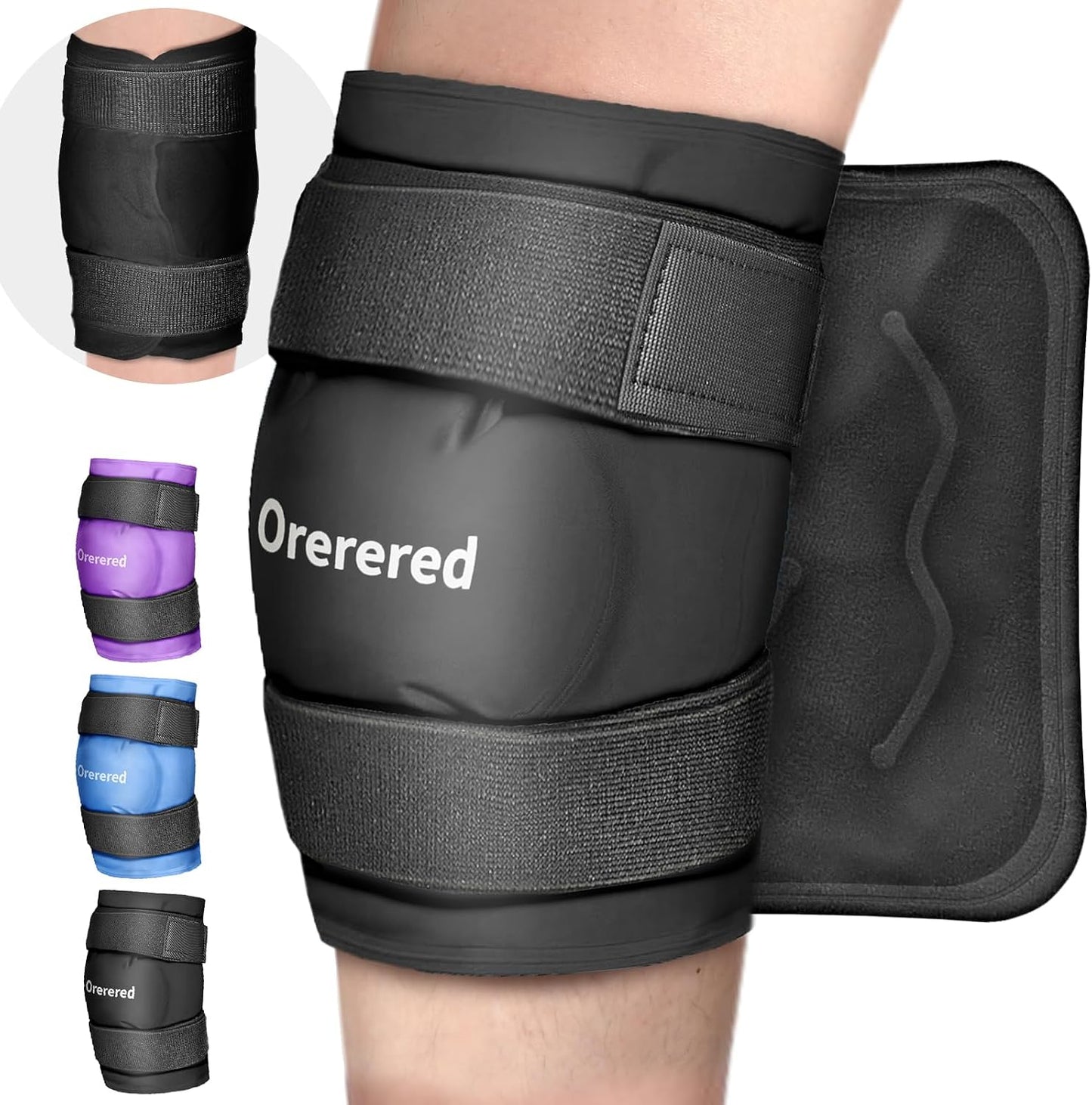 Reusable Cold Ice Packs for Injuries, 3-Piece Set Cold Gel Ice Wrap for Injury Recovery, Alleviate Joint and Muscle Pain (Knee Ice Wrap-Purple)