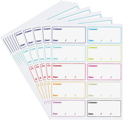 Hybsk Removable Freezer Labels Easy Peel Off - Frozen Food Storage Labels that Leave No Sticky Residue After Use (Type 1)
