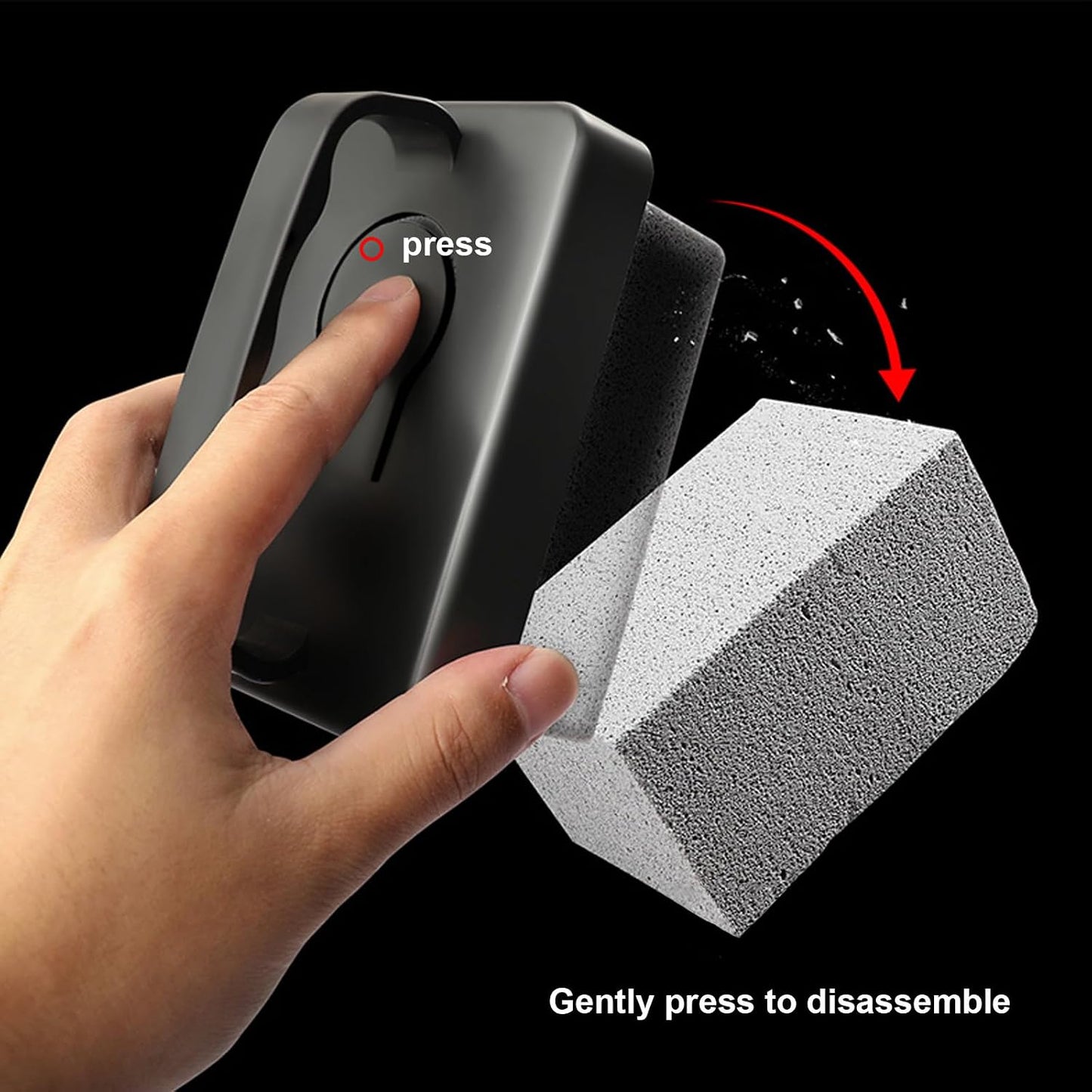 Grill Stone Cleaning Brick,Griddle Cleaner Kit Block Pumice Stone,Ecological Grill Brick De-Scaling Stone for Removing Stains BBQ,Stone*3 & Black Plastic Handle