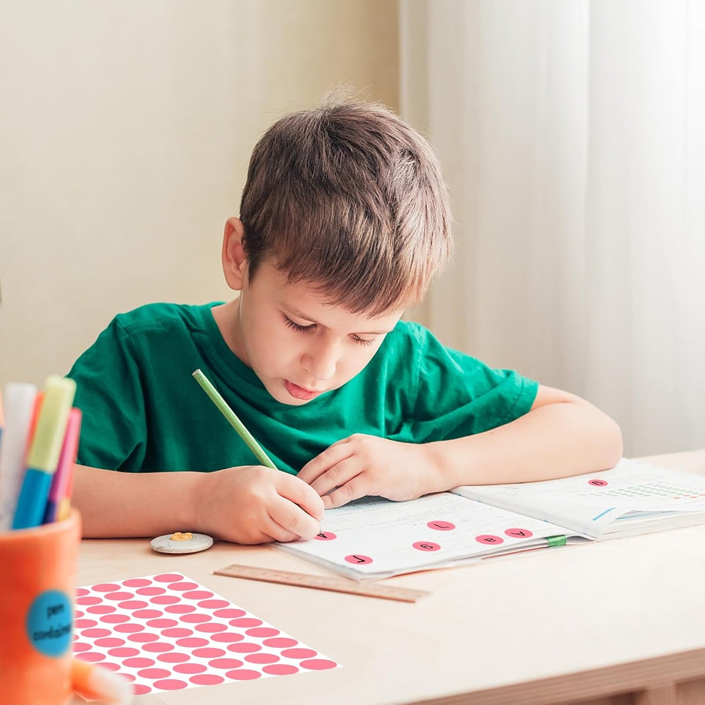 3500 Pieces Dot Stickers, 3/4 inch Color Coding Labels, 10 Color Circle Price Stickers for Office Classroom Student