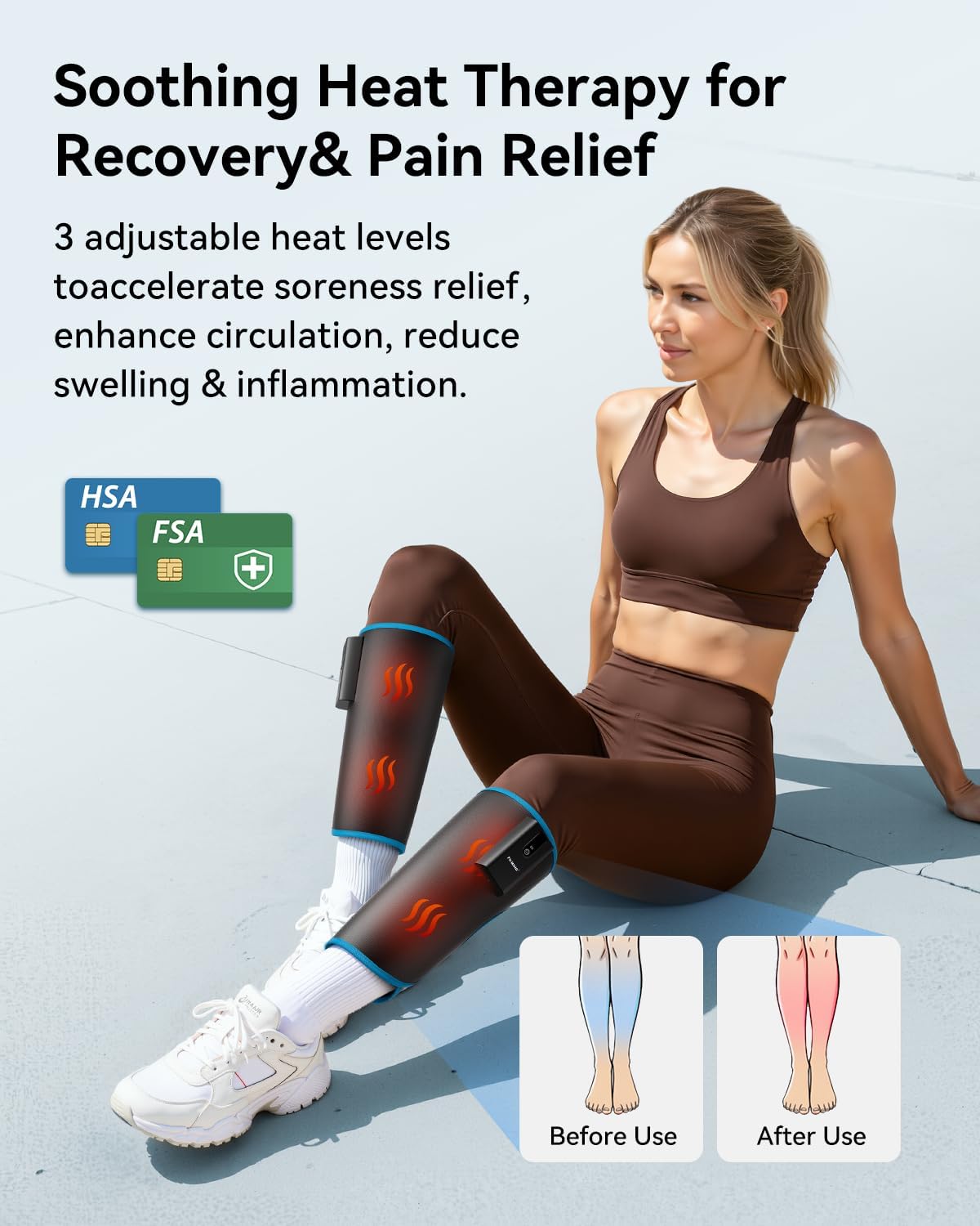 FIT KING Cordless Calf Compression Massager for Circulation and Pain Relief
