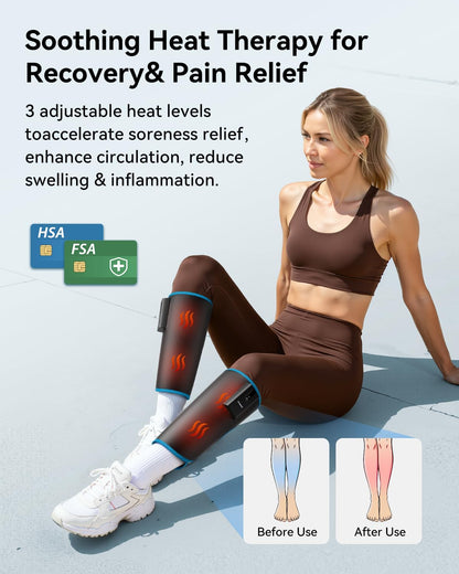 FIT KING Cordless Calf Compression Massager for Circulation and Pain Relief