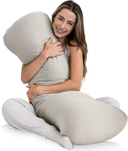 Weighted Body Pillow 6.5lbs, Cooling Tencel Cover, 41” x 10” | Calming Weighted Comfort, Breathable Cooling Cover, Machine Washable, Made for Side Sleepers, 12 Month Warranty