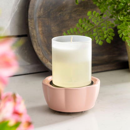 Candle Warmers ETC 2-in-1 Candle and Fragrance Warmer for Warming Scented Candles or Wax Melts and Tarts with to Freshen Room, Pewter Walnut